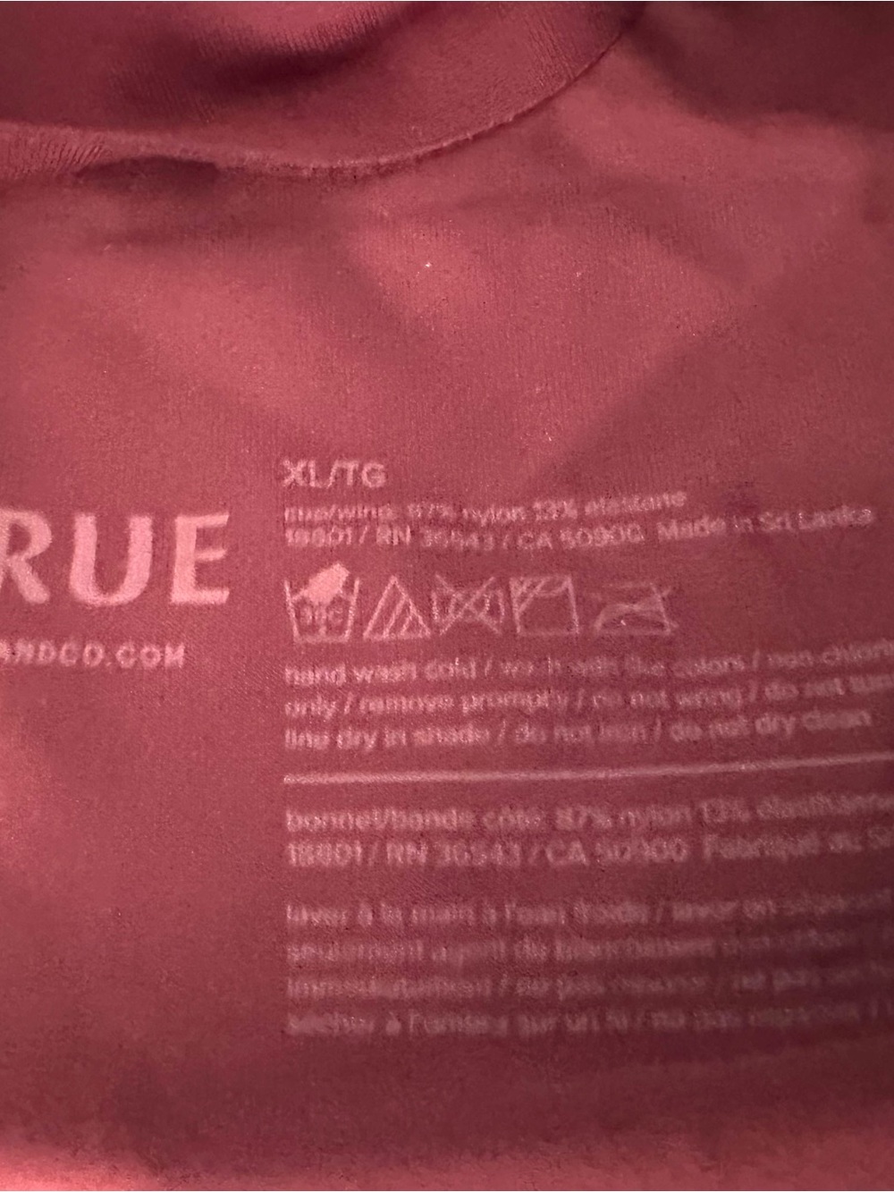 (2 for $30) True & Co. Burgundy Wireless Scoop Bralette, NWOT, XL - Picture 3 of 3